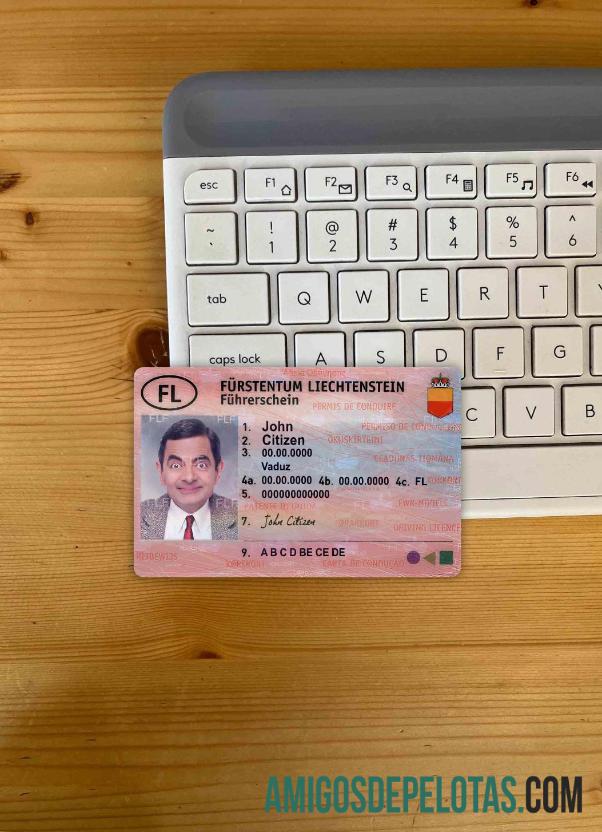 Carteira de habilitação de Liechtenstein fotolook frente modelo